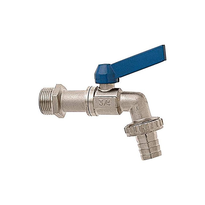Geka NG3/4 AG G 3/4" Chrome Plated Ball Bibcock, Gold/Blue,