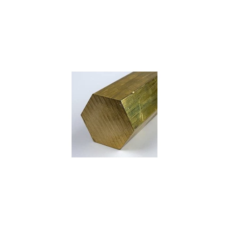 360 Brass Hex Bar, Unpolished (Mill) Finish, H02 Temper, ASTM