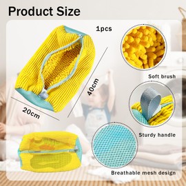 LEWBDF Schuhwaschbeutel Waschmaschine Waschbeutel Schuhe Schuhbeutel Waschmaschine Schuhsack Wiederverwendbar Reißverschluss Plüsch Schuhwaschbeutel für Turnschuhe,Tennisschuhe(Grau）