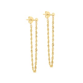 Carissima Gold Women's 9ct Yellow Gold 2mm Rope Chain Loop Earrings