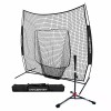 PowerNet Softball Baseball Training Equipment Bundle (7x7 Net & Tee)