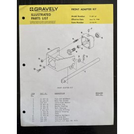Gravely Front Adapter Kit Illustrated Parts List Model 11 601 A1 Form 13 416 P1