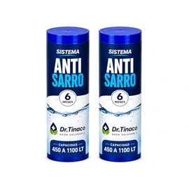 Paquete de 2 Filtros Antisarro para Tinaco Dr. Tinaco | 12 Meses de Protección (6 Meses c/u) | Evita Incrustaciones en Tuberías, Boiler y Calentador Solar | Para Tinacos 450L a 1100L