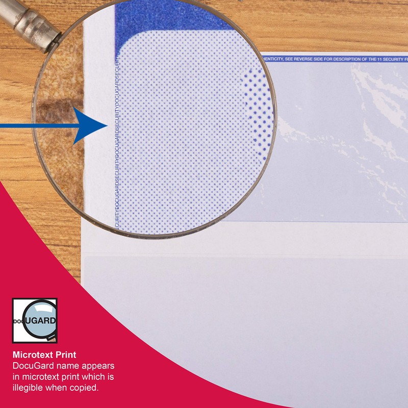 DocuGard Standard Blue Marble Bottom Check, 24 lb, 8.5 x