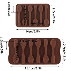 YIMINGMOLD Hot Chocolate Spoon Molds Spoon Shaped Silicone Chocolate Mold for Hot Cocoa & Coffee Butterscotch Handmade Chocolate Stirring Spoons