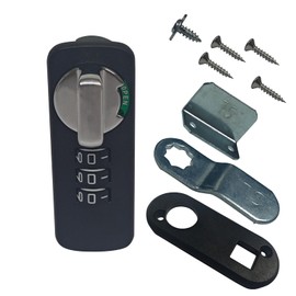 Combination Lock Keyless Password Lock for Cabinets Drawers Bedroom Doors 3 Digit Combination Lock DIY Single-Door Lock (Black)