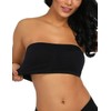 Boolavard Women's Boob Tube Bandeau Bra - Seamless Strapless, black