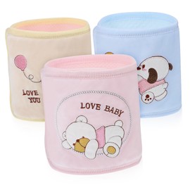 Kisangel 3 Pcs Newborn Infant Belly Bands for Boys and Girls Soft Cotton Navel Belts for Postpartum Care