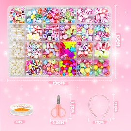 Amteker Bracelet Making Kits for Girls, Jewellery Making Kit Girls Birthday Presents, Gifts for Teenage Girls Arts Craft Kits for Kids Age 4-9, DIY Beads Friendship Bracelet Making Kit 24 Colours