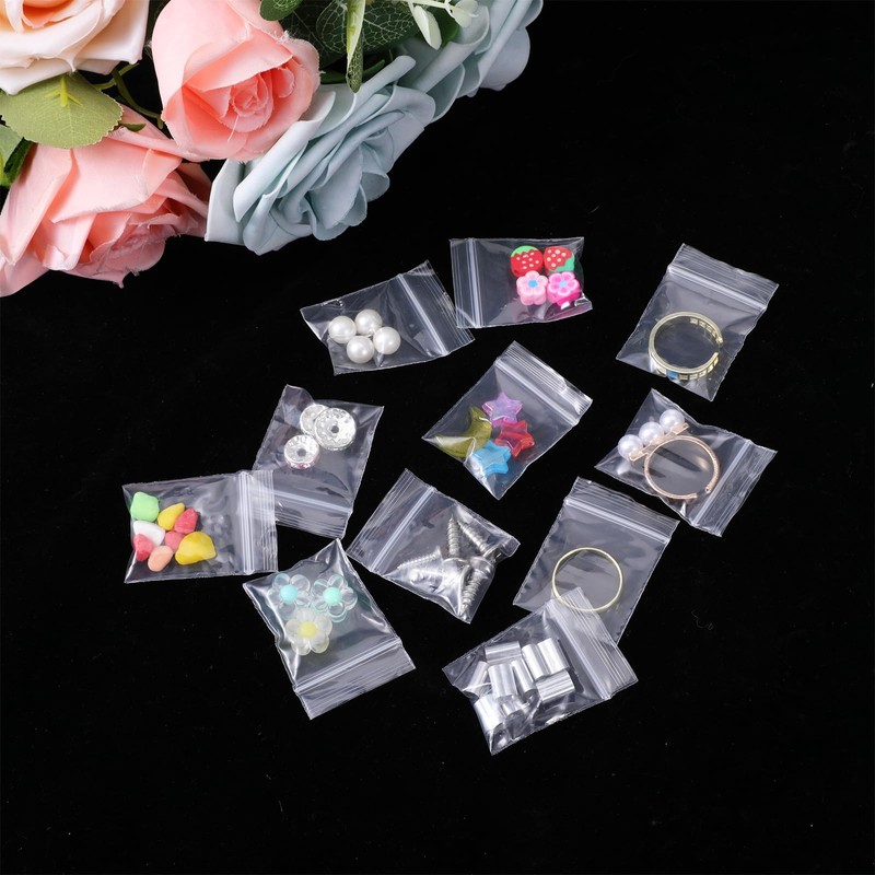 100 Pcs Mini Zip Bags 1" x 1" Small Plastic