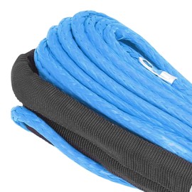 Synthetic Fiber Winch Cable Synthetic Winch Rope Synthetic Winch Line, 4.8mmx15m 5500lbs High Strength Waterproof Wearproof, Towing Rope for Standard ATV and UTV Winches (Blue)