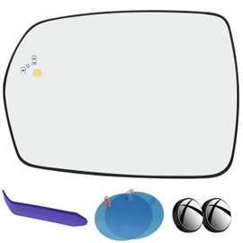 EAP Driver Side Mirror Glass Compatible with Ford Edge 2015-2019, Heated with Blind Spot Without Auto Dimming FT4Z17K707J