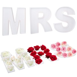 Aksipo 3pcs The letters MRS Wooden Charcuterie Board, 12 Inch Larger Bridal Shower Food Trays, Fillable The letters Shaped Serving Platter for Food Snack Dessert, Perfect for Wedding Party