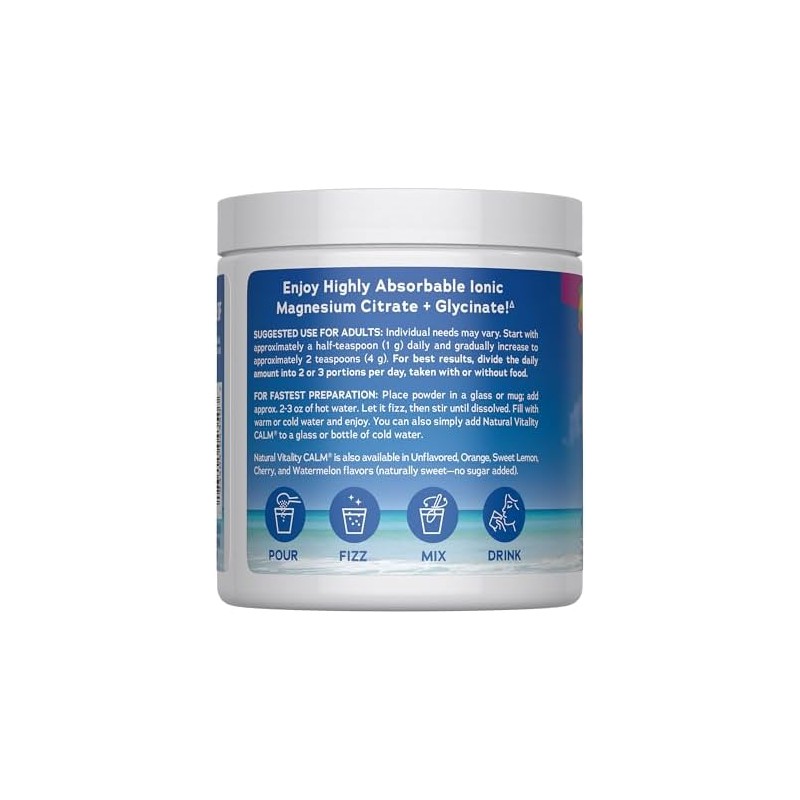 NATURAL VITALITY Mezcla de bebida de magnesio calmante y limón