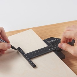 Woodraphic Scriber Gauge – Precision Marking Tool, Measuring Ruler, Layout Square, Thickness Gauge, CNC Aluminum Woodworking Tool for Joinery, Framing, Cabinet, DIY Projects (Old, 900mm)