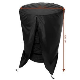 Ferocity Tyre Cover, Water Resistant Car Tyre Bag with Zip and Cord Stopper for 4 Wheels, 65 x 100 cm, Black [097], Polyester