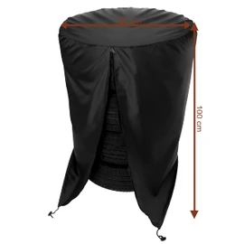 Ferocity Tyre Cover, Water Resistant Car Tyre Bag with Zip and Cord Stopper for 4 Wheels, 65 x 100 cm, Black [097], Polyester