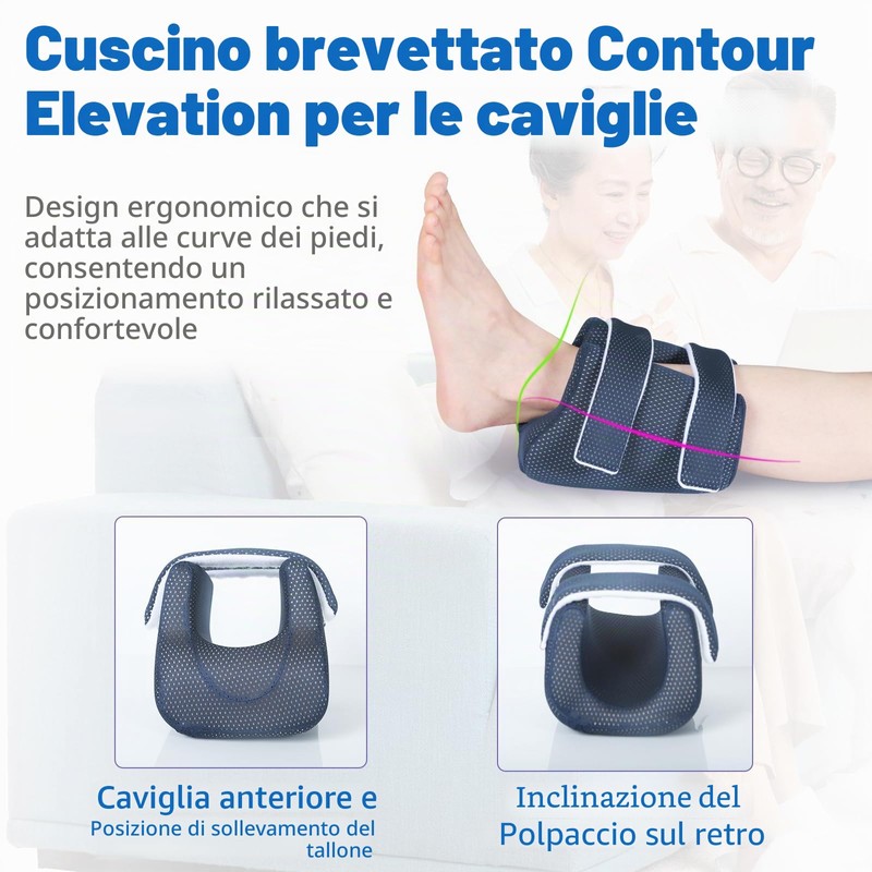Ehucon Protezione per tallone 3D per piaghe da decubito, cuscino