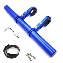 PXIRANZR Bicycle handlebar extender 10.2 in, bicycle handlebar extension, multi-functional aluminum alloy extension bracket, handlebar extension rack, used for computer and car light bracket (blue)