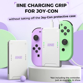 IINE Joy-con Charging Grip Compatible with Switch/Oled/Lite, H-Shaped Holder for Switch Joy-Con, Portable Joy-con Charging Grip with 1PC Charging Cable