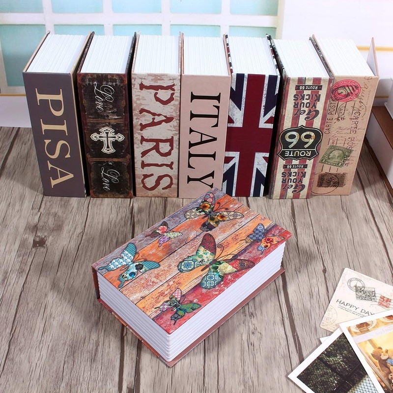 Safe Storage Box, Book Safe with Key Lock Safe Box