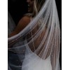 Elawbty Elawbty 1 Tier Pearl Fingertip Length Wedding Bridal Veil