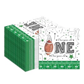 Football 1st Birthday Party Decorations Napkins - 40Pcs First Year Down Napkins for Boys & Girls,6.5" x 6.5"