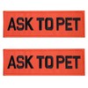 FITZNORA Embroidered Ask to Pet Patches, 2 Pack Clear Sign