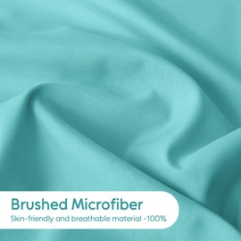 LONAVA Full Sheet Set 4 Pieces,Capri Blue Ultra Soft & Breathable Microbifer Sheets, 1600 Thread Count Hotel Luxury Oeko-Tex Bed Sheets, 14-16 Inch Deep Pocket Durable Wrinkle Free Sheets