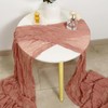 DOLOPL 10 Pack Boho Table Runner Dusty Blush Cheesecloth Table