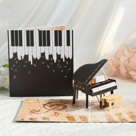 yaartz 3D Pop Up Card Greeting Card All occasion card with envelope and note-tag-Piano
