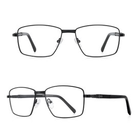 RB.Pilot Rectangle Reading Glasses for Men Blue Light Blocking Computer Readers Spring Hinge Metal Frame Acetate Legs