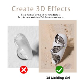 SMAILXIIYUE Solid 3d Nail Sculpting Gel For Nail Art, 3d Nail Art Gel Multifunctional 3d Molding Gel For Nails Art Salon Home DIY (Black, S)