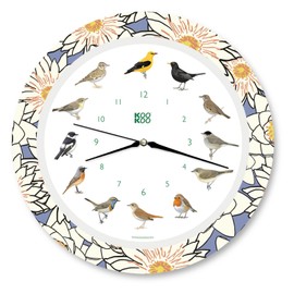 KOOKOO Singvogel Water Lily, Singing birdclock Includes 12 Genuine Original Field Recordings from Native Songbirds