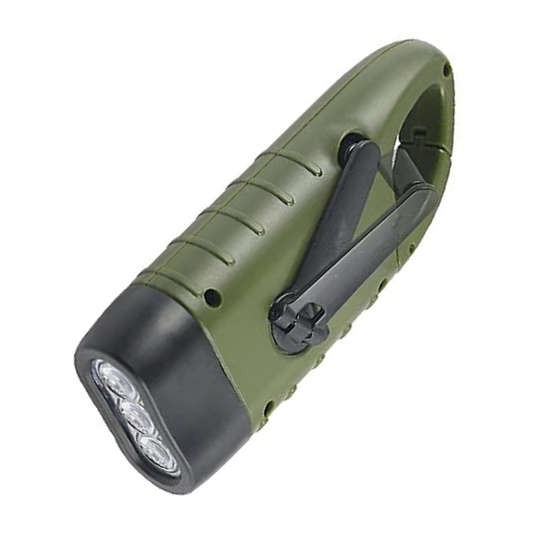 LED Portable Flashlight Multifunction Solar Charging Manual Power Generation Torch