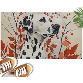 Dalmatian Dog Indoor Doormat Non-Slip Welcome Mat 17x29.5 Inch, Quick Absorbent Entryway Rug, Non-Woven Fabrics Front Door Mat, Area Rug for Kitchen, Bedroom, Home, Office