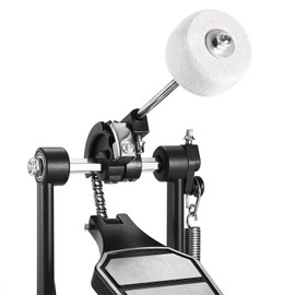 Facmogu Single Kick Bass Drum Pedal, Kick Drum Pedal Come with Classic Felt Beater Stick & Key for Foot Percussion Set Instrument, Single-Chain Heavy-duty for Beginner & Pro Drummers