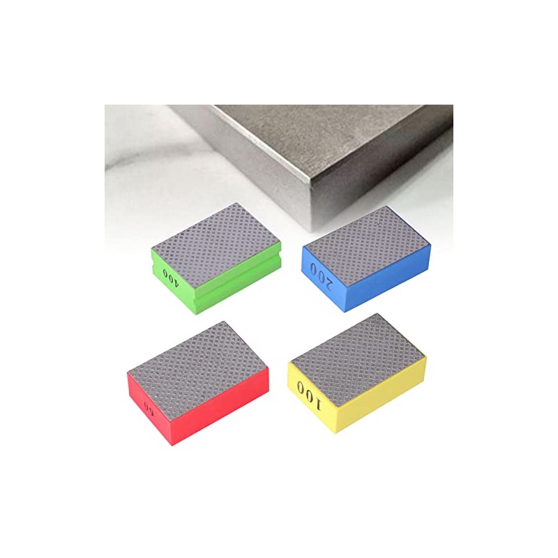 Diamond Hand Sanding Pad, 4Pcs Diamond Hand Polishing Pads Sanding