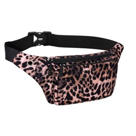 HAWEE Sports Bum Bag Unisex Lightweight Belt Bag Waist Bag Multicoloured with Adjustable Belt and Headphone Jack for Women Men Outdoor Travel Hiking Jogging Cycling Running, leopard print