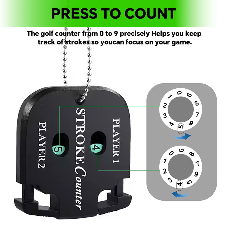 Golf Stroke Counter 4-Pack, Portable Mini Golf Score Keeper with