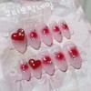 Cherry Cock Cheek Handmade Nail Tips - Almond S /
