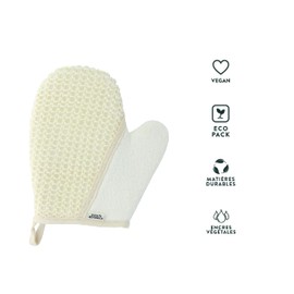 OMNIA BOTANICA - 2 in 1 sisal and cotton - Massages and exfoliates the body in depth - Firming skin - Massage glove for the body - Bath glove - Spa - Intensive exfoliation