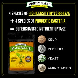 Organic Root Enhancer Ultra-Concentrated Mycorrhizal Fungi MycoRoots – 500 Spores/Gram for Optimal Plant Growth & Health | Boost Soil Nutrient Absorption (5, Ounces)