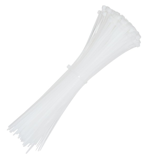 EMTSEB 200 Pack of White Cable Ties, 200mm x 4.8mm