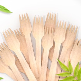 Salara 150pcs Disposable Wooden Cutlery Set [150 Forks] BPA Free Eco-Friendly Biodegradable Cutlery Set for Picnic Outdoor Parties (Wooden Forks 150pc)