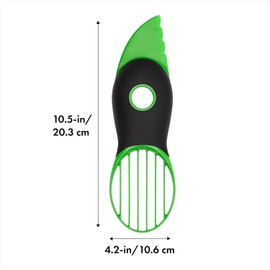 Multifunctional Avocado Knife Fruit Flesh Separator 3 in 1 Avocado Separator Pit Peeler 3-in-1 Avocado Slicer - (Green)