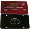 Auto Gold TOYCB Chrome On Black License Logo Plate, Toyota