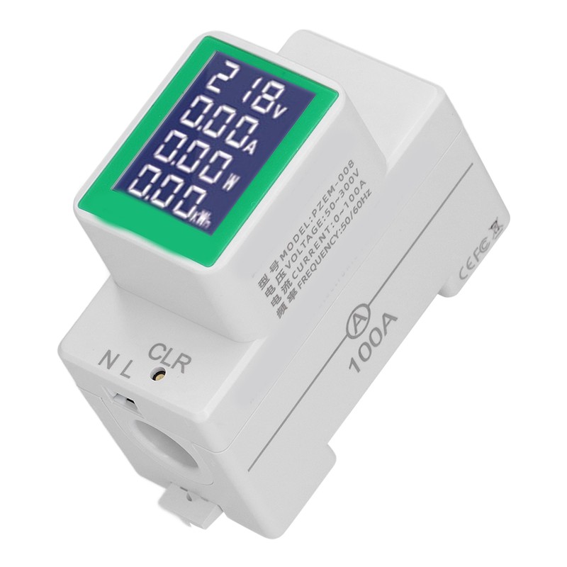 DIN Rail Meter Digital Voltmeter Ammeter Power Energy Monitor Multimeter