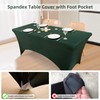 4 Pack Hunter Green Spandex Table Cloth for 6 Foot