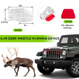 SHMZK 4 PCS Deer Whistles for Car, Deer Whistles Animal Warning Device to Avoid Collisions, Animal Alert Deer Repellent Devices for Cars Trucks Motorcycles, Car Accessories (Transparent)